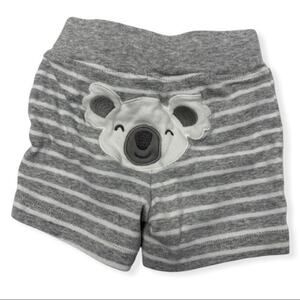 Carters 6 month drawstring lounge shorts koala butt grey white stripes cotton